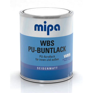 MIPA WBS PU-Buntlack Acryllack für grundiertes Metall, Hart-PVC und Holz 750ml