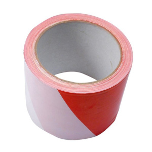 Caution tape, warning tape 75mm x 100m red / white