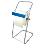Abrollgerät für Putzpapier, Putztuchrollen Abroller bis 33cm - Bodenständer silber (1000x440x600mm)