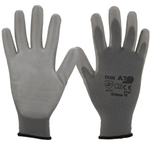 12 Paar ASATEX Feinstrickhandschuhe 3701 mit PU-Beschichtung grau, Gr.8