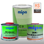 2L Set MIPA CC9 2K HS-Klarlack Lufttrocknung inkl. 0,5L Härter HS35 + 0,5L Verdünner V25 normal