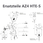 Luftventilset (Pos.9) für IWATA AZ4 HTE-S inkl. Ventilsitz u. Feder