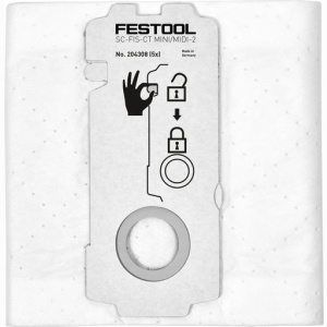 5x Festool Selfclean-Filtersack SC-FIS-CT MINI/MIDI-2/CT15