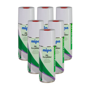 MIPA 2K Acrylfüller Spray hellgrau inkl. Härter, 6 x 400ml