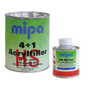 MIPA 4 + 1 Acrylfiller HS filler incl. Hardener light gray 5 Ltr. Set