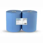 2 Putztuchrollen Industrie 2-lagig 1000 Abrisse 22 x 36cm, blau
