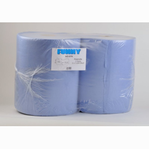 2 Putztuchrollen Industrie 2-lg. 1000 Blatt 36 x 34cm Putzpapier blau verklebt
