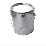 2Ltr. Leereimer Leerdose Weissblech blank inkl. Deckel + Henkel Ø144mm, H=162mm