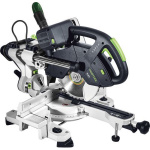 FESTOOL Kapp-Zugsäge KAPEX KS 60 E-Set mit Kreissägeblatt WOOD UNIVERSAL, Schraubzwinge, LED-Schlaglicht, Winkelschmiege, Erhöhung