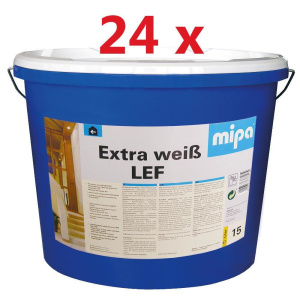 24 x 15L Mipa Extra weiß Wandfarbe LEF Malerfarbe 360L Palette