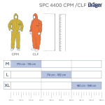 Dräger SPC 4400 Schutzanzug orange (CLF) Gr.S,M,L,XL,XXL,XXXL