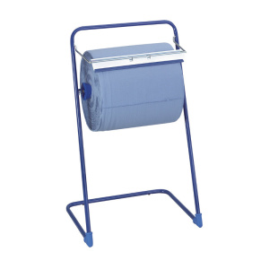 Abrollgerät für Putzpapier Putztuchrollen Abroller bis 40cm - Bodenständer blau