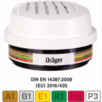 6x Dräger Kombifilter Bajonett A1B1E1K1HgP3 R D (3 Paar)