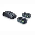 Zwei Festool TBX8 18V Akkus neben dem SCA16...