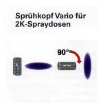 Spraydosen Sprühkopf Vario für 2K-Spraydosen - Flachstrahl 90° verstellbar