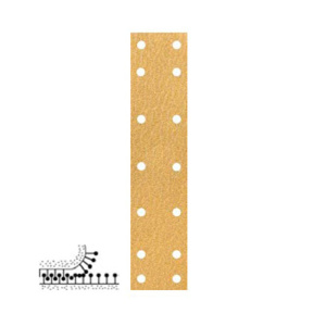 MP Feilenstreifen Schleifstreifen GoldFilm 14-Loch Klett 70 x 420mm P120, 50Stk.
