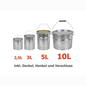 Leereimer Weissblech mit Henkel blank inkl. Deckel  2,5L /3L /5L /10L