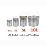 10Ltr. Leereimer mit Henkel Weissblech blank inkl. Deckel...