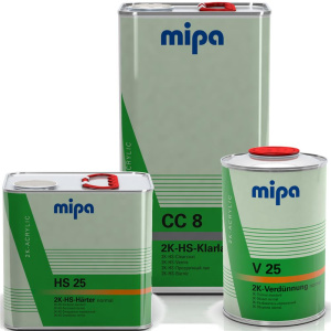 8,5L Set MIPA CC8 HS Klarlack inkl. 2,5L HS25 Härter normal + 1L Verdünner normal